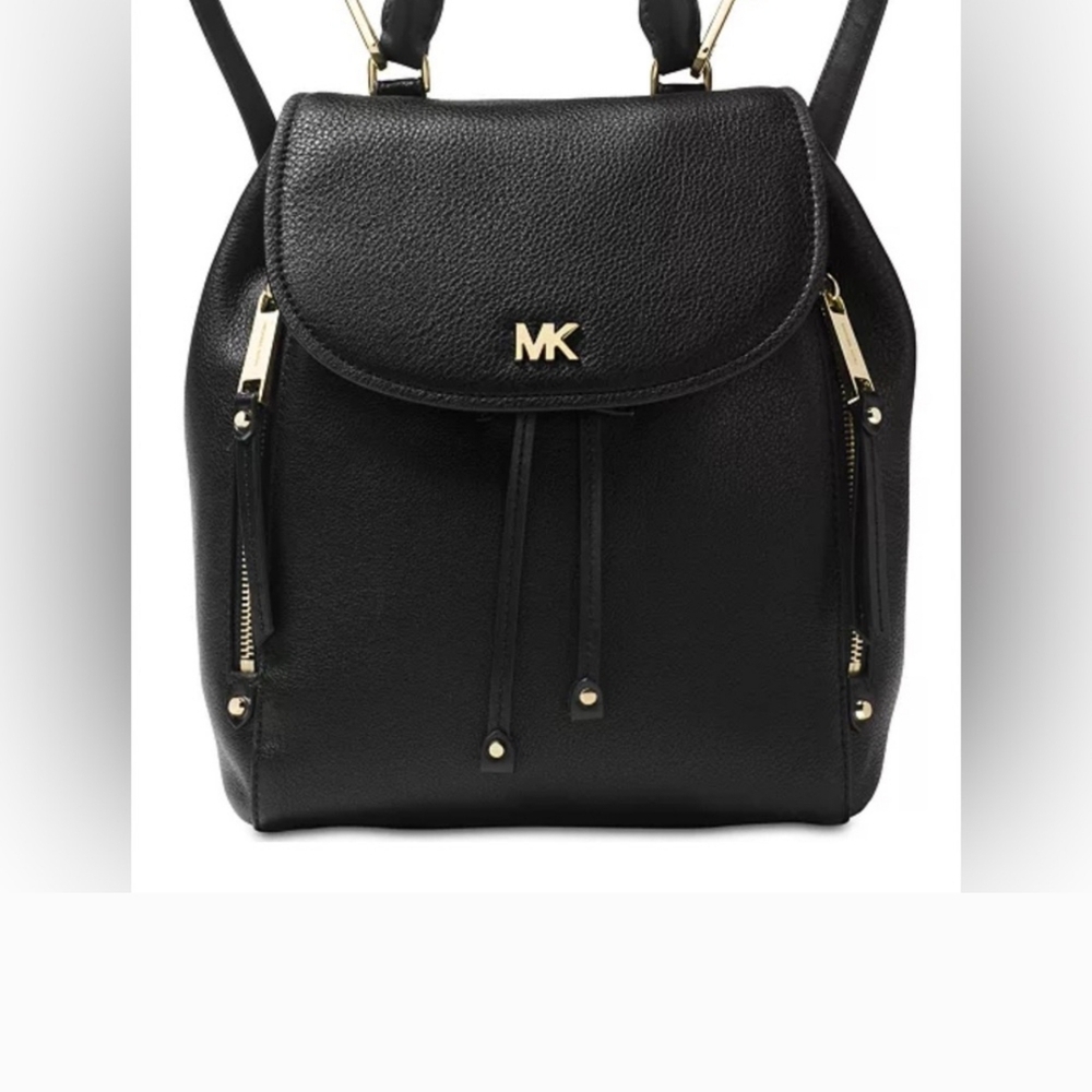 Michael Kors Black Leather Backpack